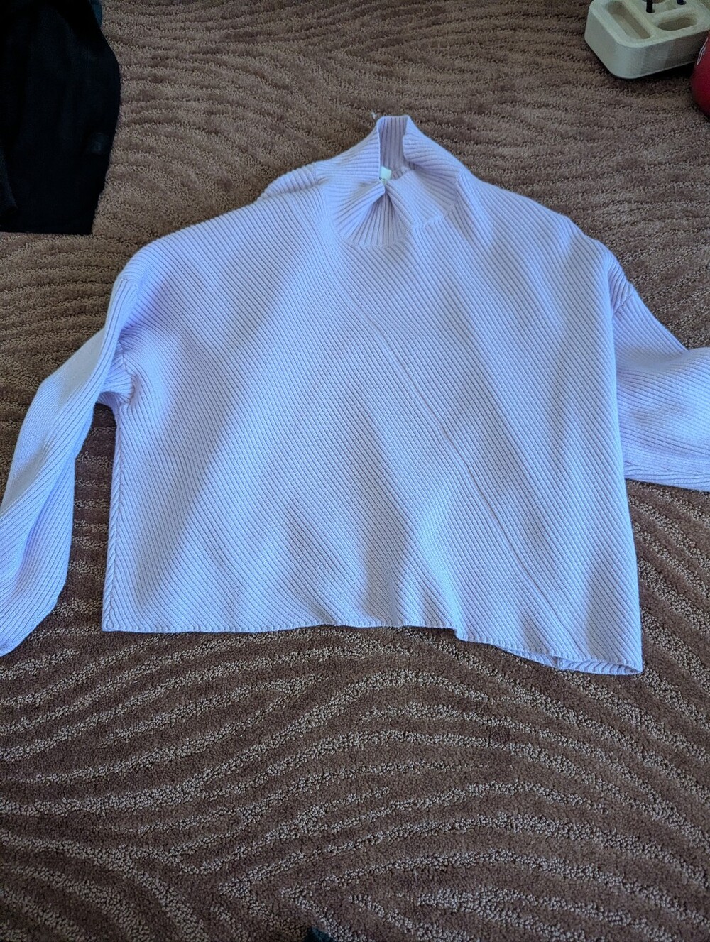Maeve Women’s Lavender Mock Neck Ribbed Long Sleeve Top EUC